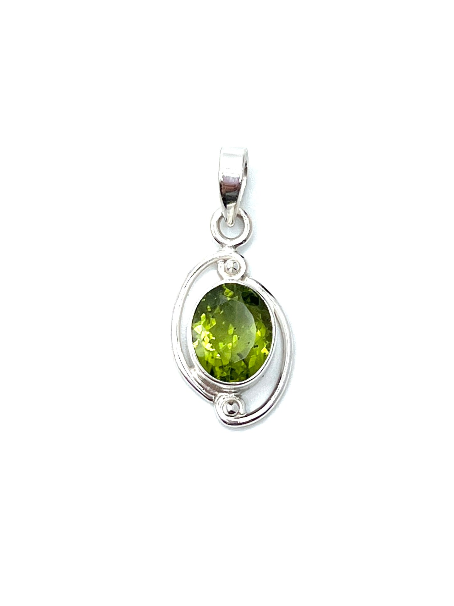 Silver Double Wire Gemstone Pendants