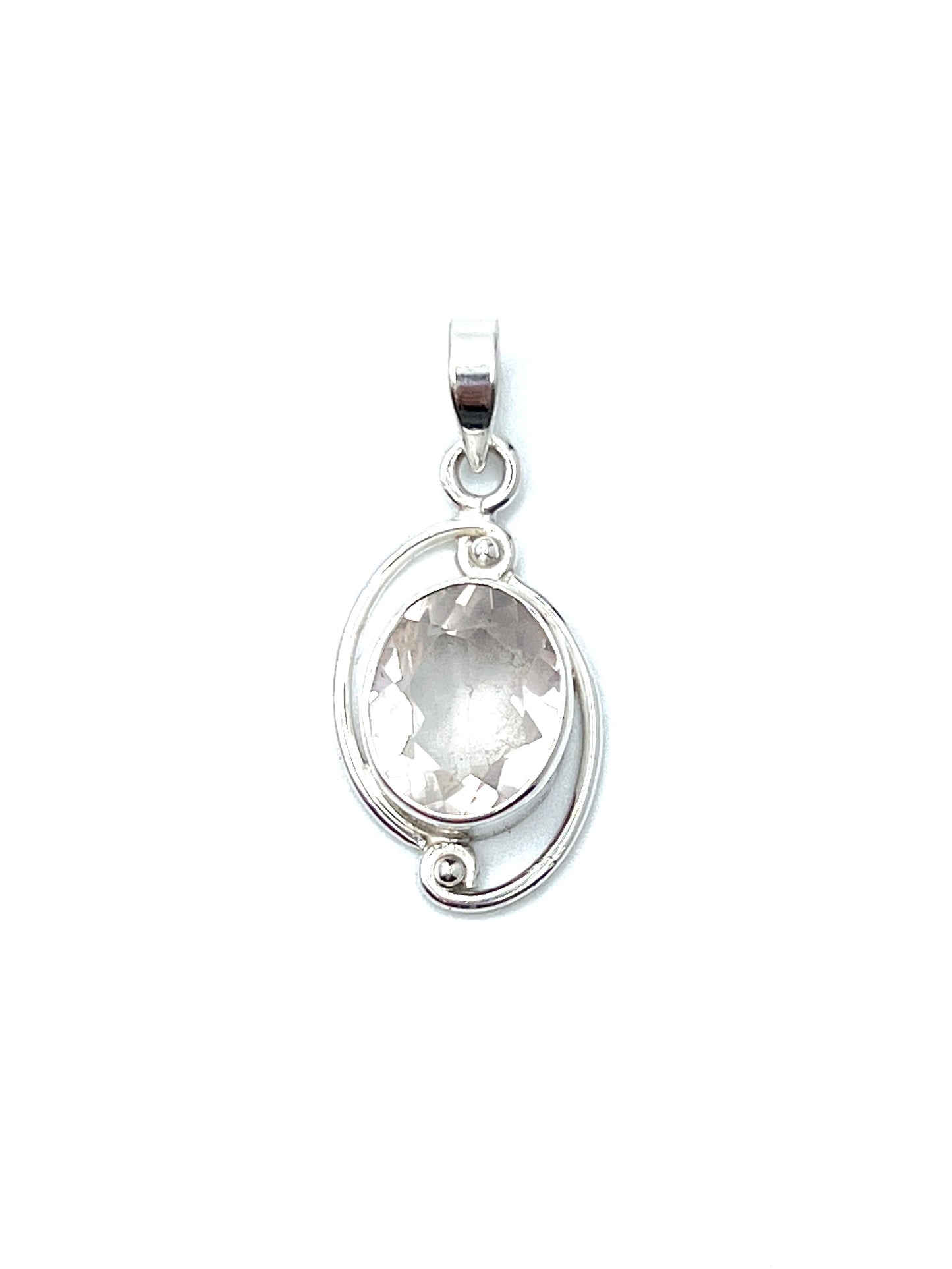 Silver Double Wire Gemstone Pendants