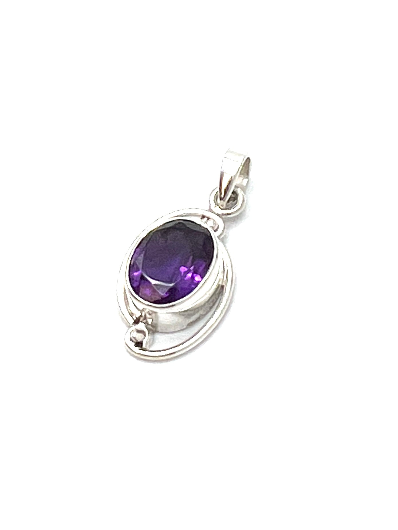 Silver Double Wire Gemstone Pendants