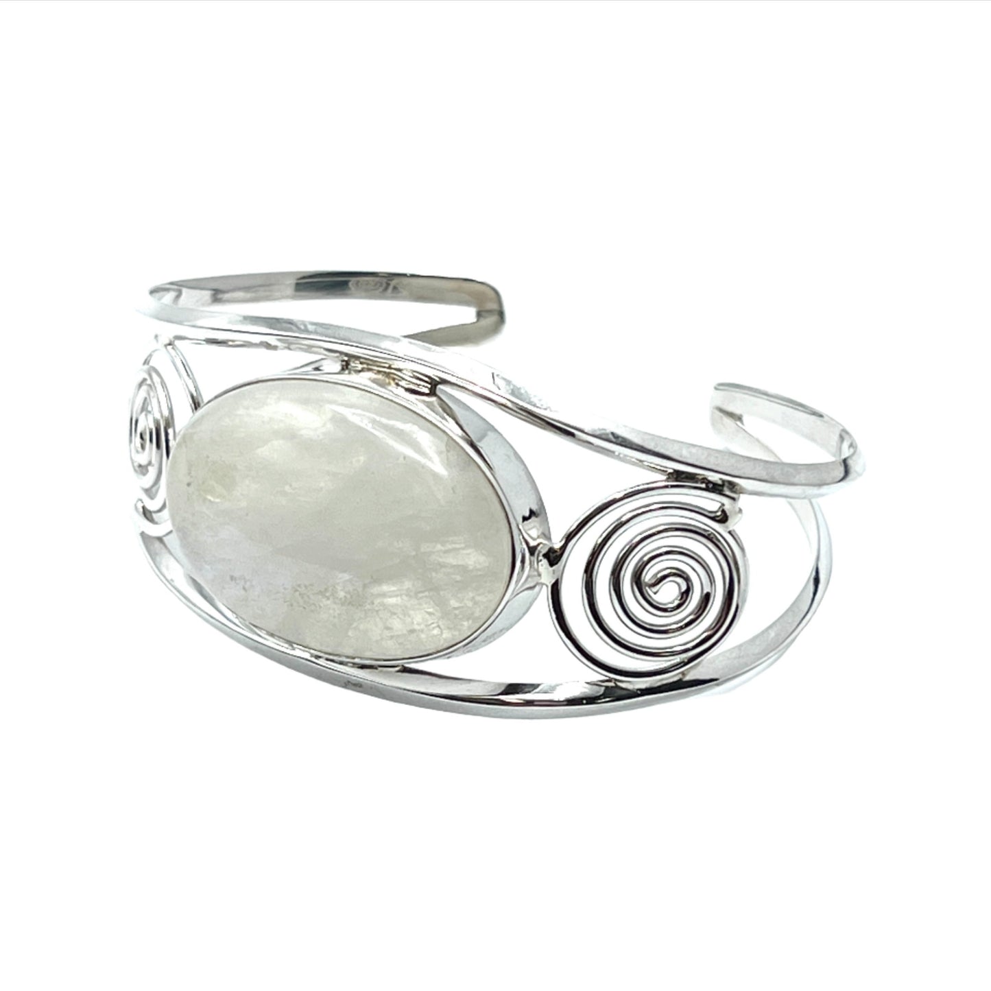 Sterling Silver Large Gemstone Cuff