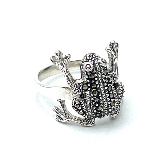 Sterling Silver Marcasite Frog Ring