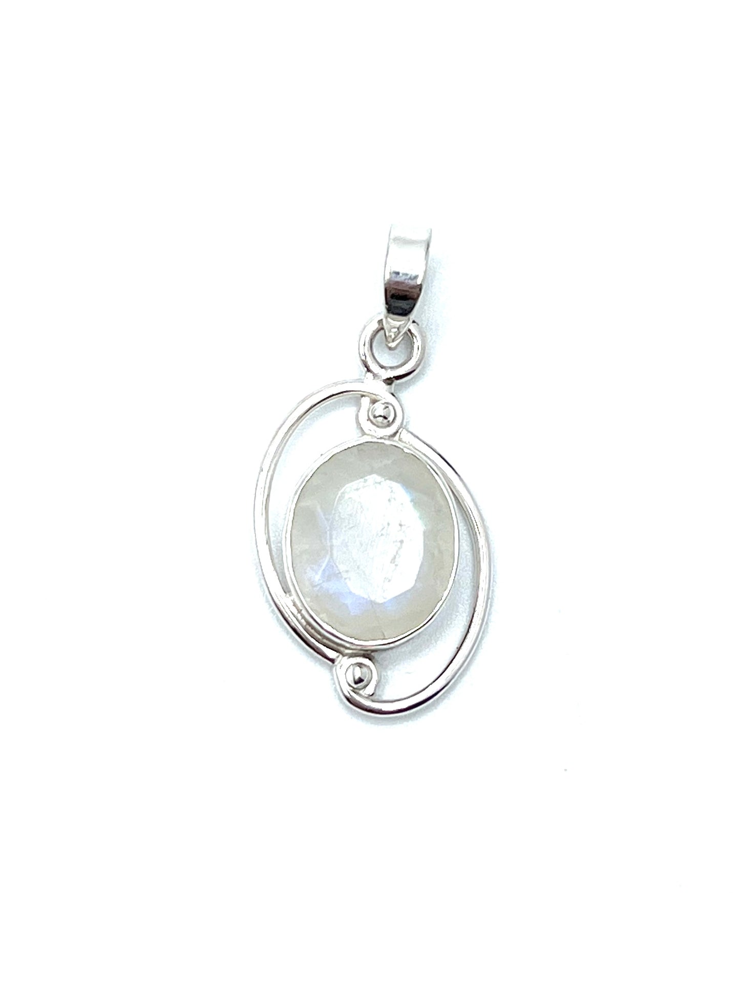 Silver Double Wire Gemstone Pendants