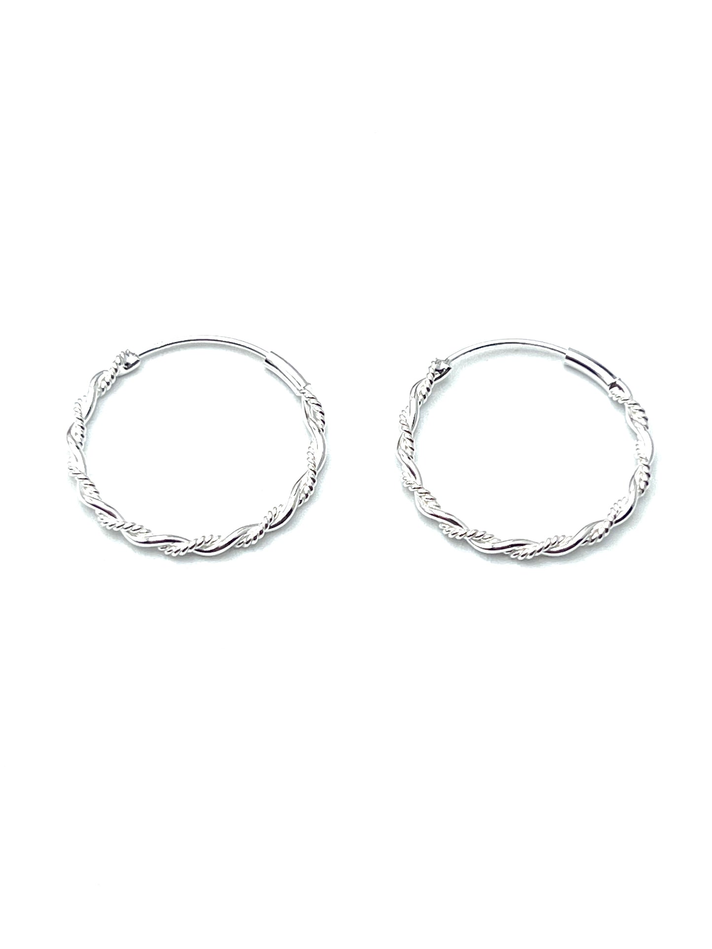 Sterling Silver Twist Hoop Earrings