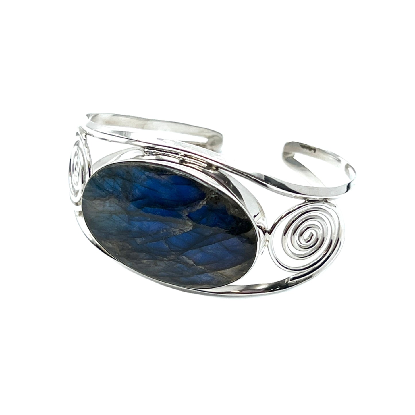 Sterling Silver Large Gemstone Cuff