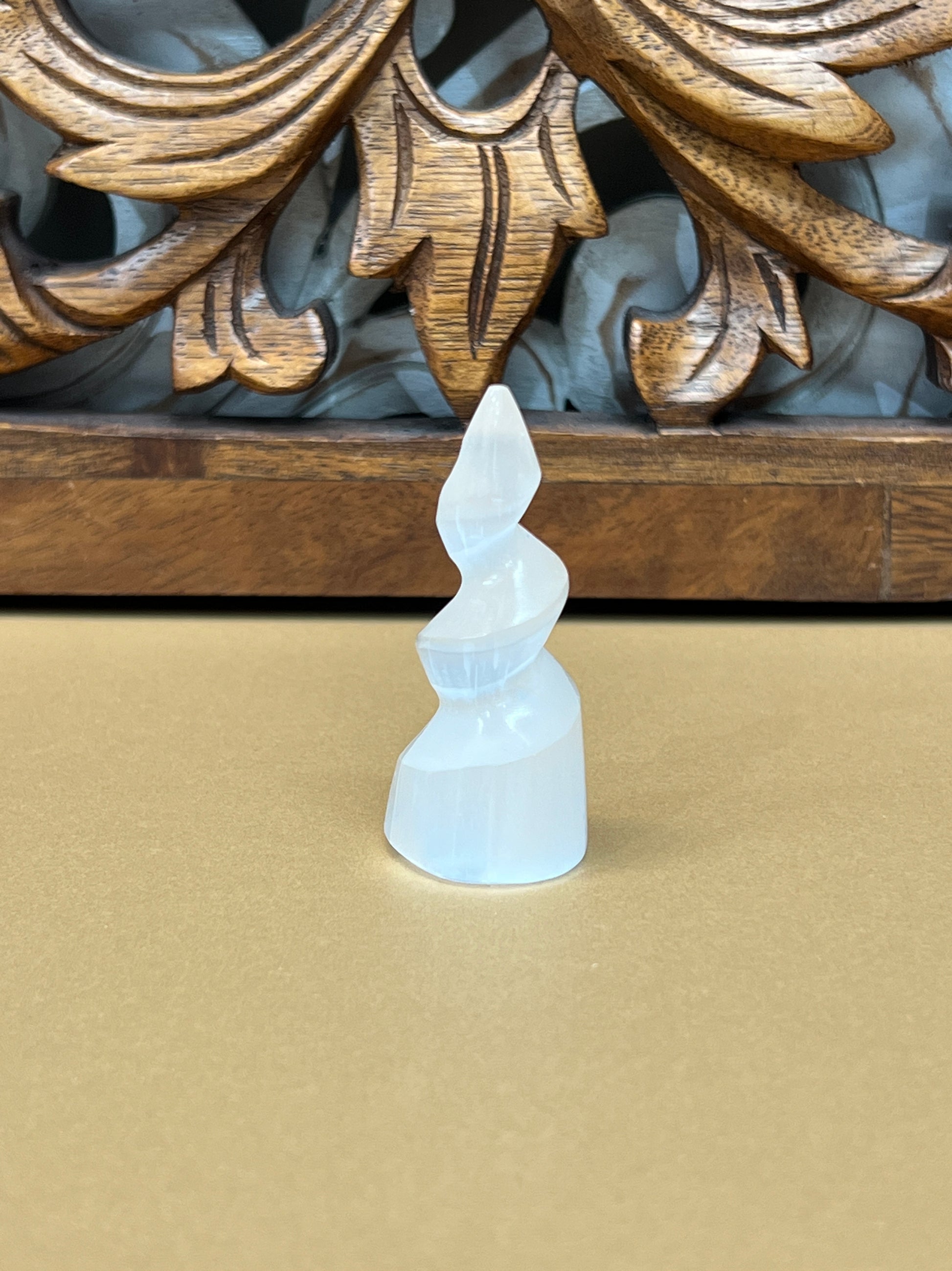 Selenite Spiral Tower Sculpture Selenite Spiral Tower Sculpture