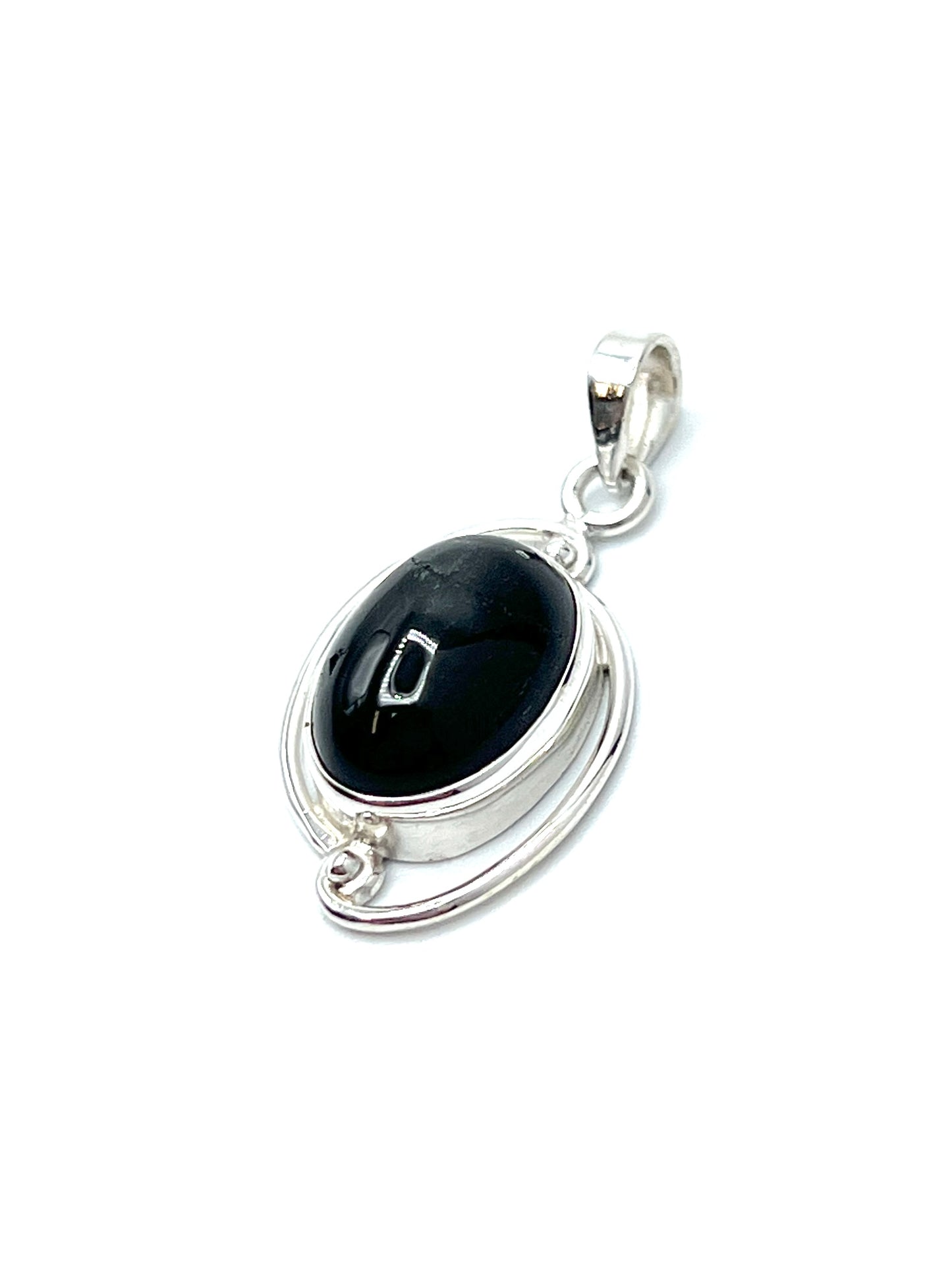 Silver Double Wire Gemstone Pendants