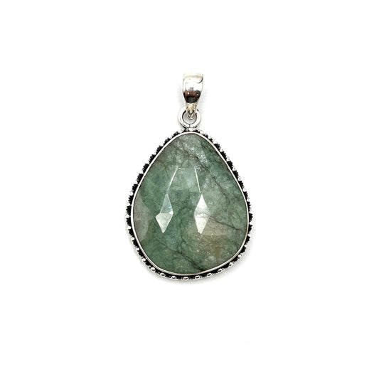 Faceted Emerald Beaded Pendants