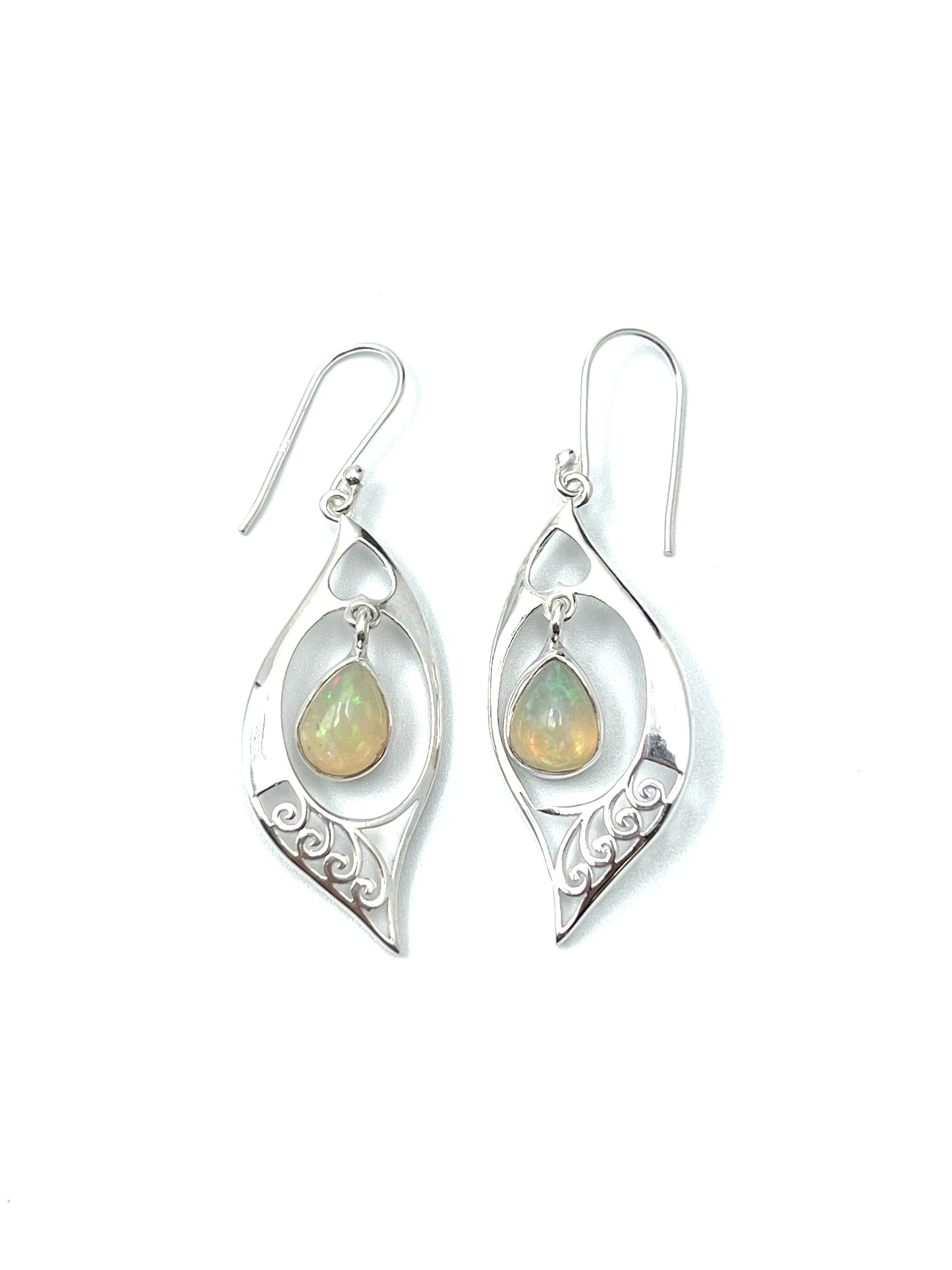 Swirl Dangle Gemstone Earrings