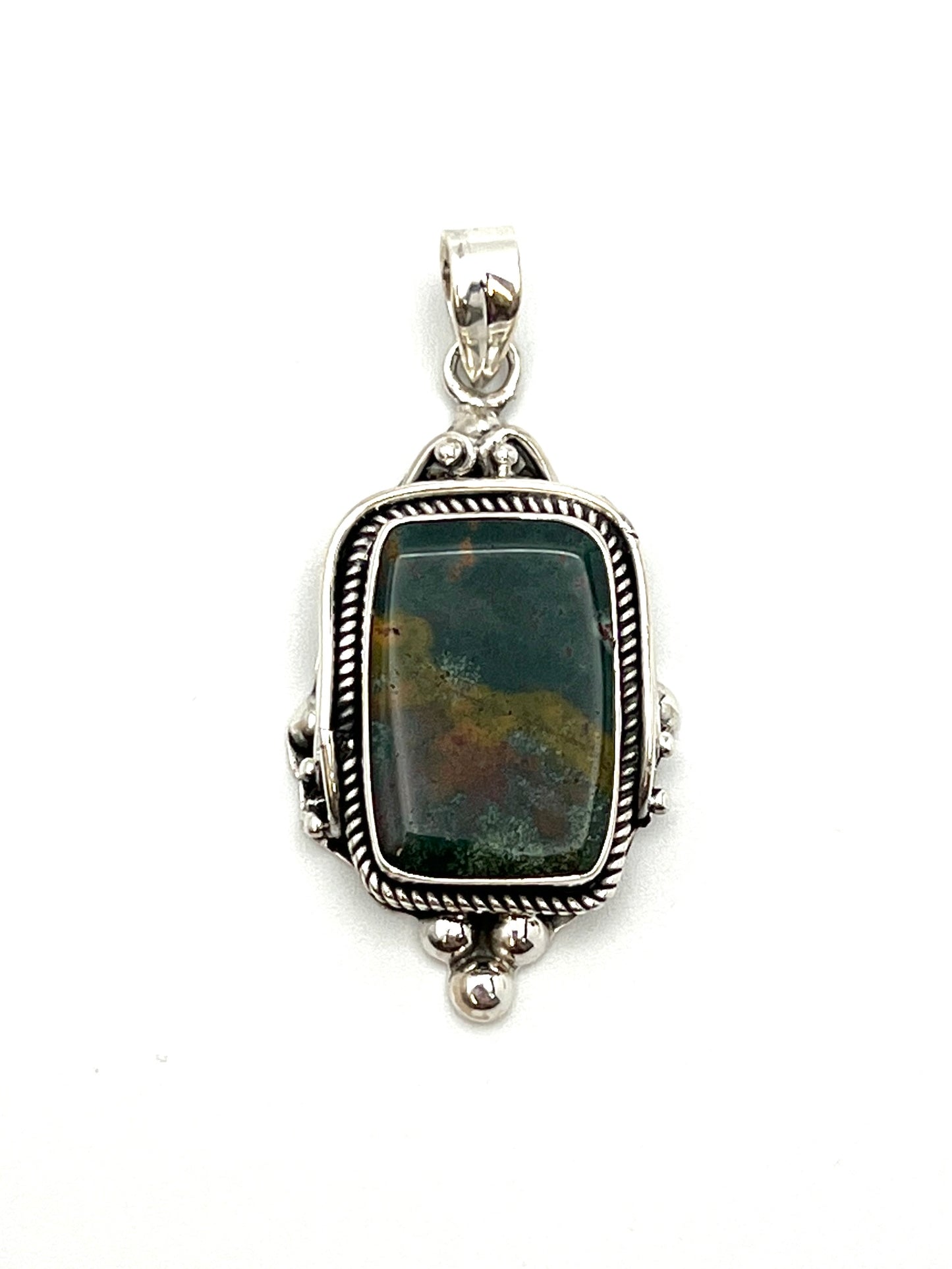 Bali Ball Point Bloodstone Pendants