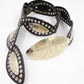 Leather Marquise Belt with Etched Platelets | Moroccan Leathers