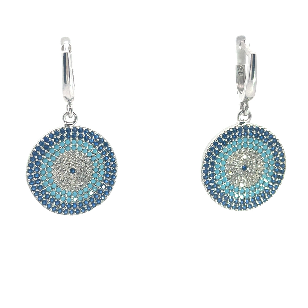 Pavé Evil Eye Huggie Earrings & Matching Pendants