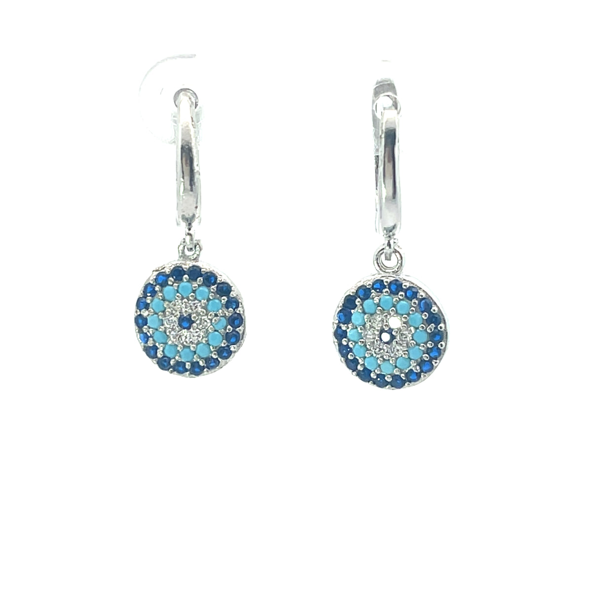 Pavé Evil Eye Huggie Earrings & Matching Pendants