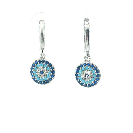 Pavé Evil Eye Huggie Earrings & Matching Pendants