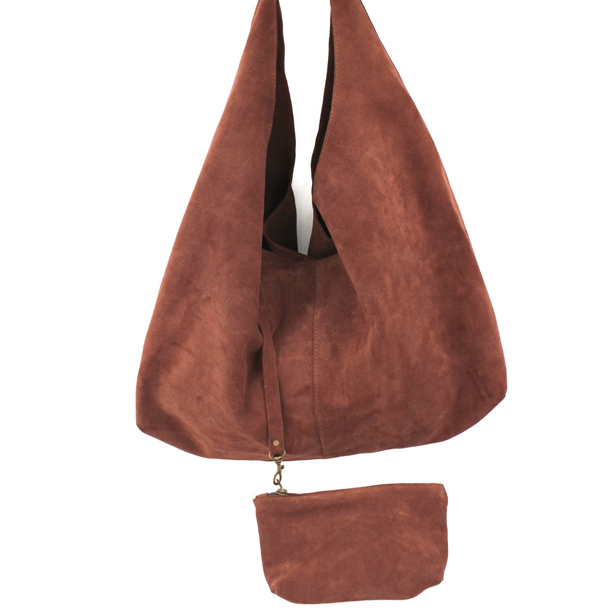 Boho Suede Slouch Tote with Coin Bag | Moroccan Leathers