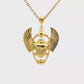 Gold Plated Winged Scarab Charm Necklace