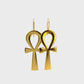 Gold Plated Bronze Ankh Necklace & Earring Set