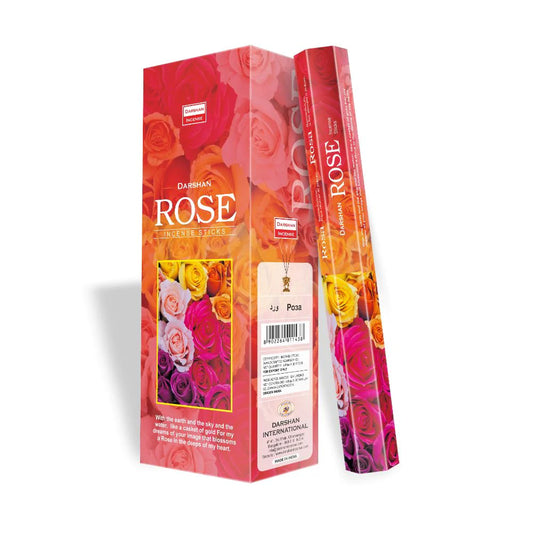 Darshan Rose Incense 20 Hex Pack