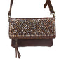 Multi Metal Studded Foldover Crossbody Purse | Moroccan Leathers