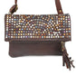 Multi Metal Studded Foldover Crossbody Purse | Moroccan Leathers