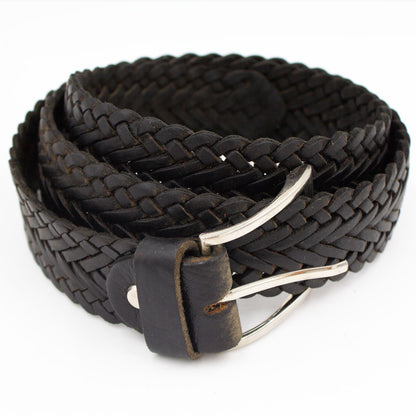 Men's Slim Braided Leather Belt | Moroccan Leathers