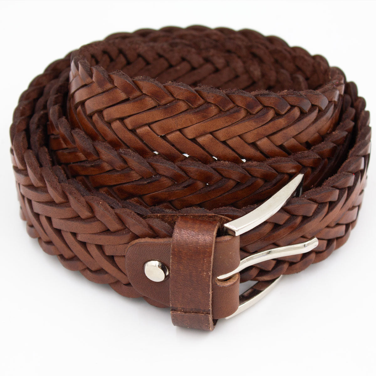 Men's Slim Braided Leather Belt | Moroccan Leathers