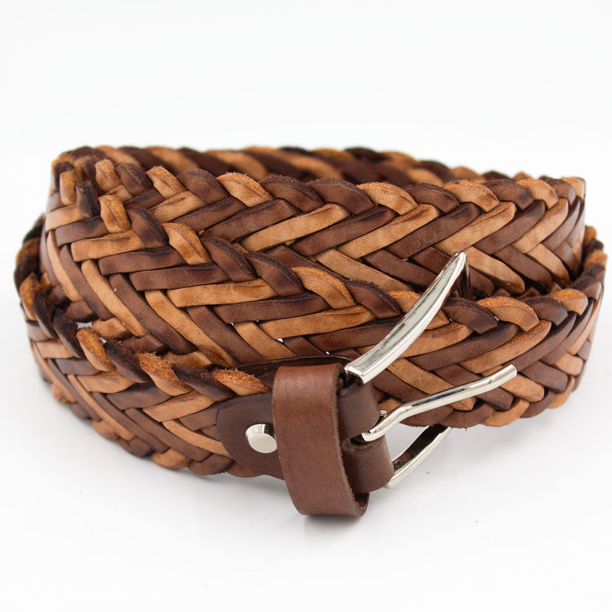 Men's Slim Braided Leather Belt | Moroccan Leathers