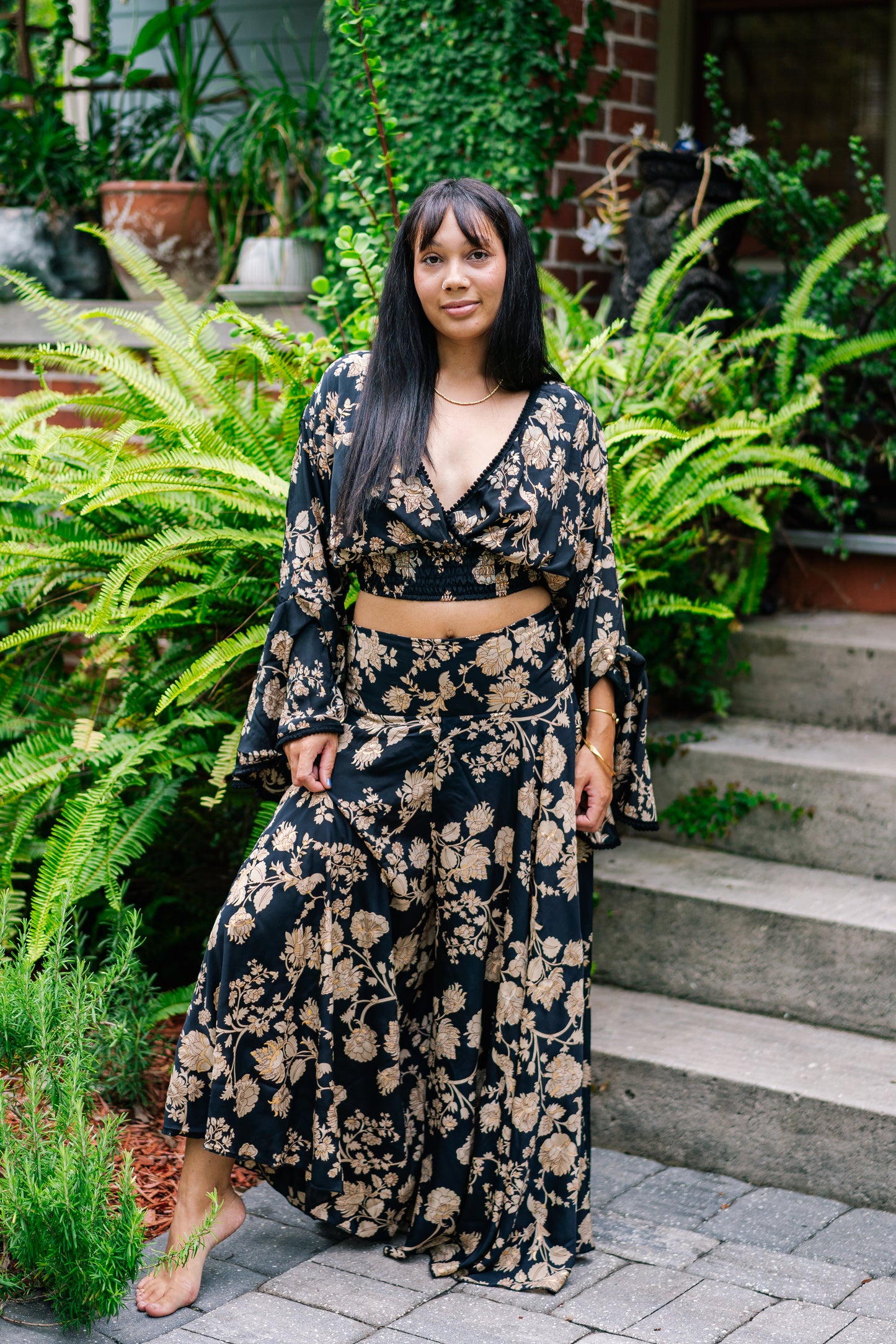 Golden Rose Wide Leg Pants