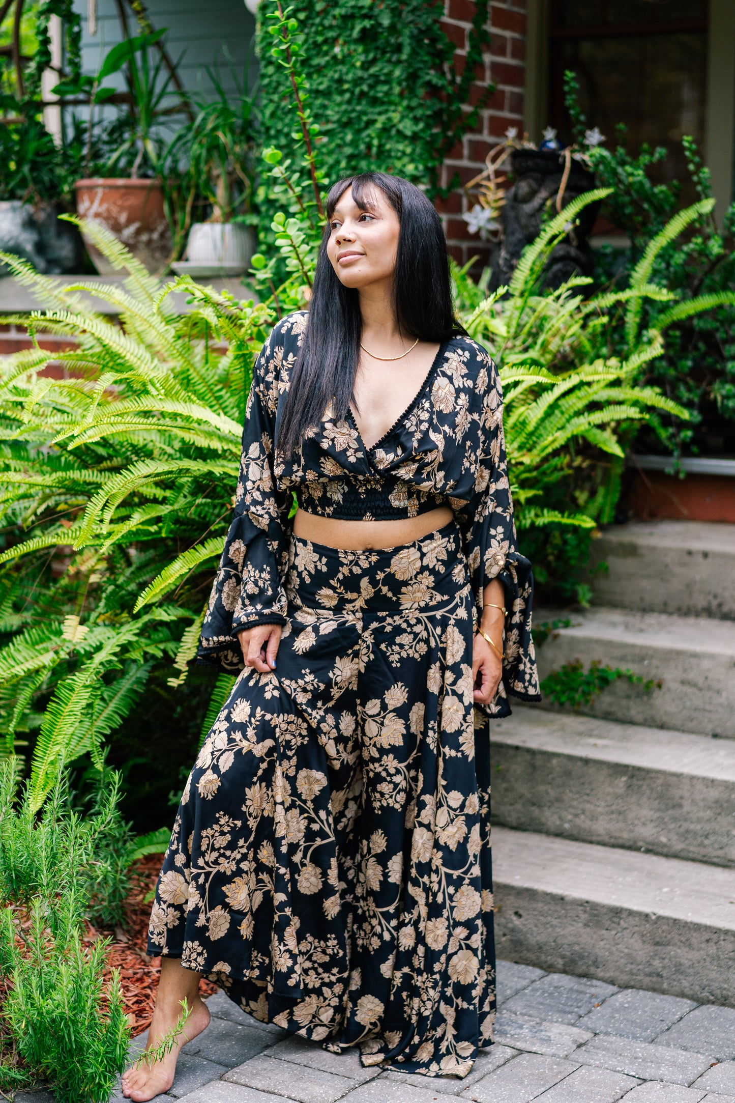 Golden Rose Wide Leg Pants