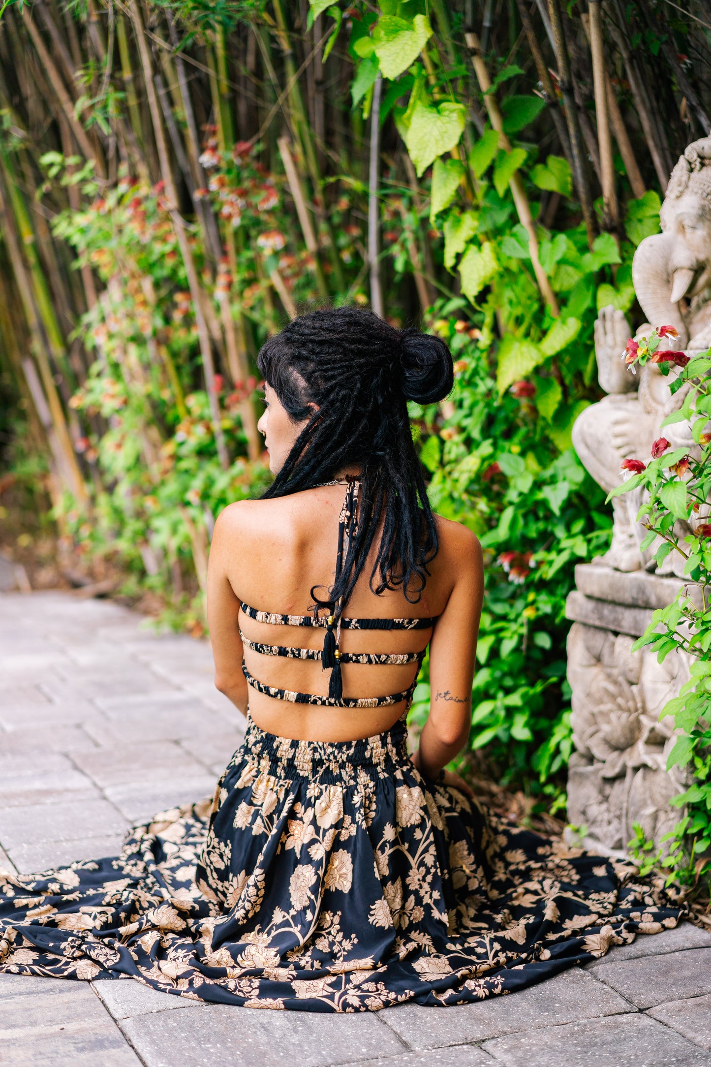 Golden Rose Fit & Flare Maxi Dress
