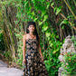 Golden Rose Fit & Flare Maxi Dress
