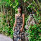 Golden Rose Fit & Flare Maxi Dress
