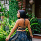 Golden Swirls Fit & Flare Maxi Dress