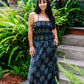 Golden Swirls Fit & Flare Maxi Dress