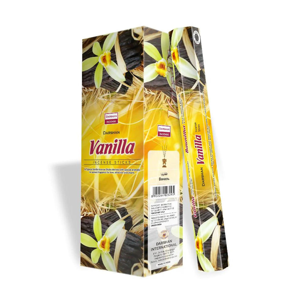 Darshan Vanilla Incense 20 Hex Pack