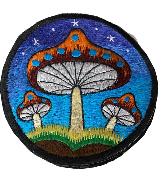 Handmade Embroidered Mushroom Patches