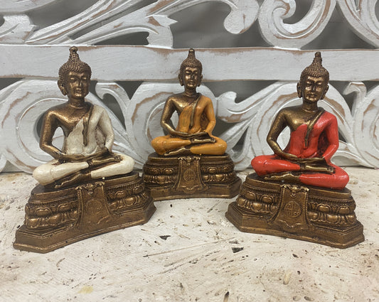 Hand Painted Resin Thai Buddha - Available in 3 Colors