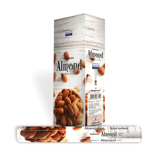 Darshan Almond Incense 20 Hex Pack