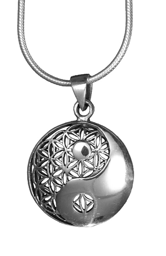 Yin and Yang Flower of Life Pendant