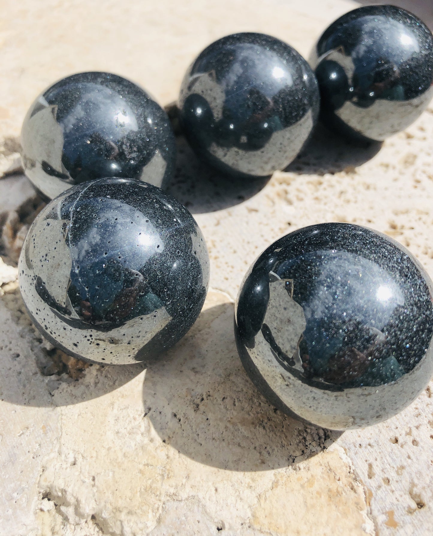 Specular Hematite 40 mm Spheres from South Africa