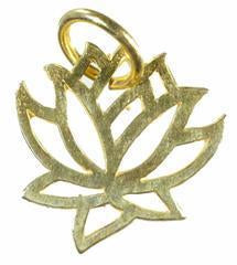 Gold Vermeil Hand Cut Lotus Flower Pendant