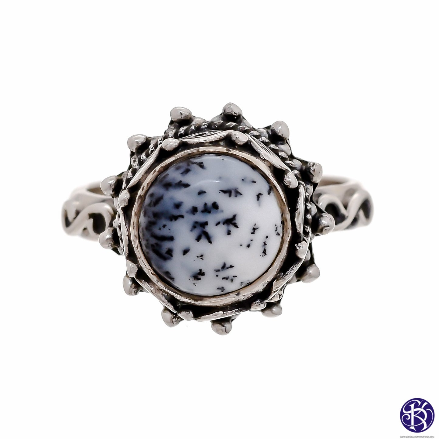 Sterling Silver 9mm Round Stone Ring- Available in 6 Stones