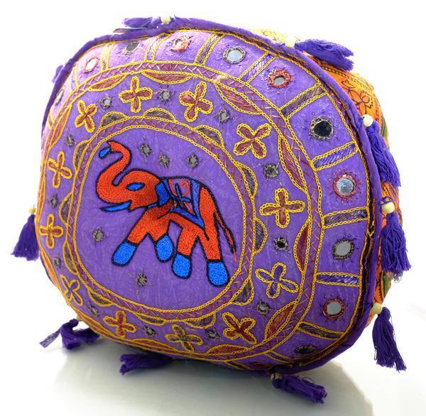 Hand Made Embroidered Rajasthani Elephant Floor Pillows