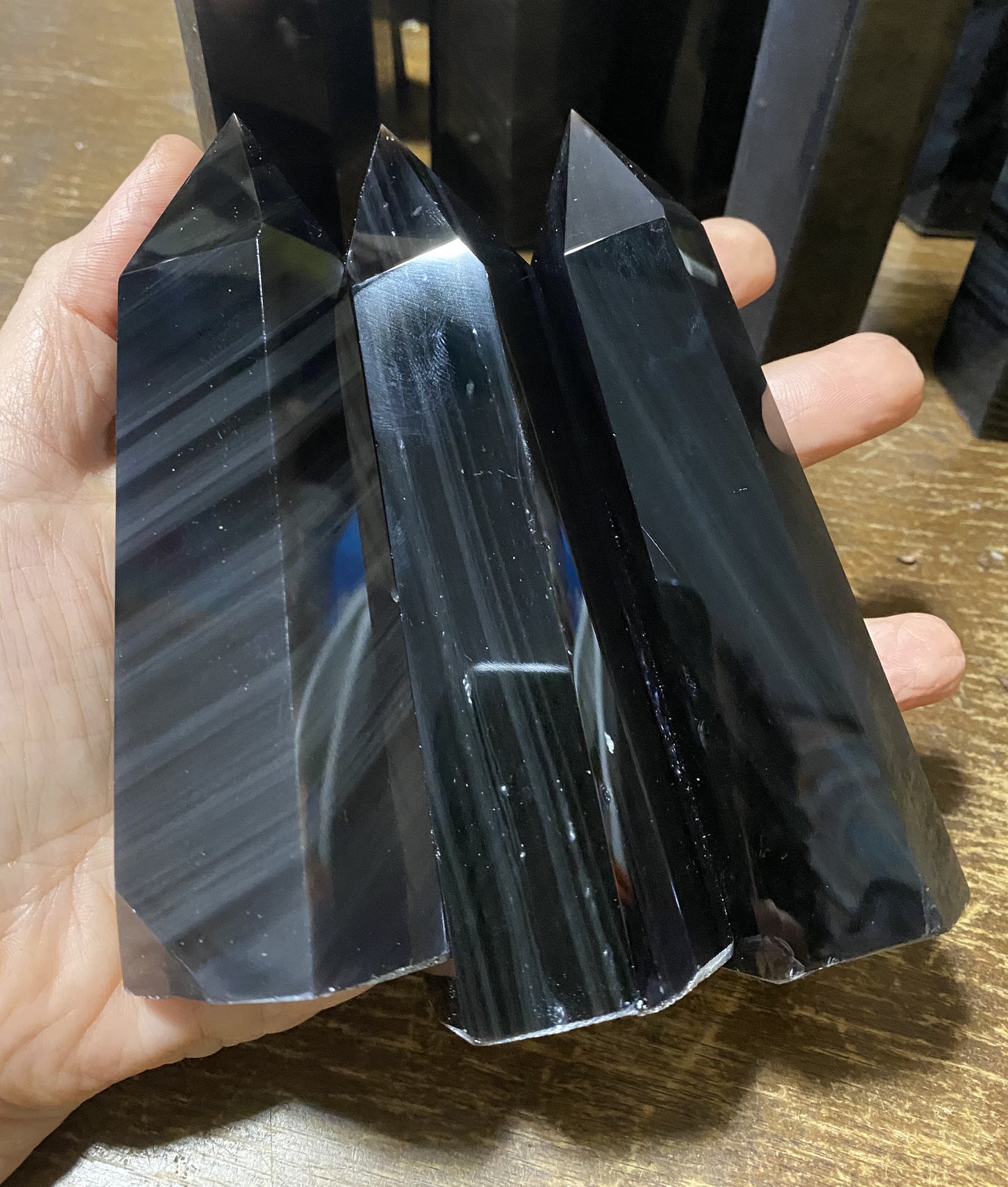 XL Black Obsidian Base cut Point