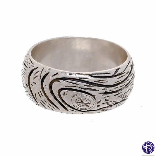 Sterling Silver Wood Grain Design Rings (925) Mens Sizes!