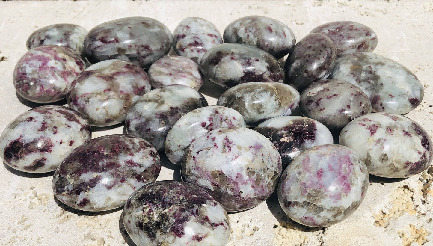 Rubelite Tourmaline Palm Stones