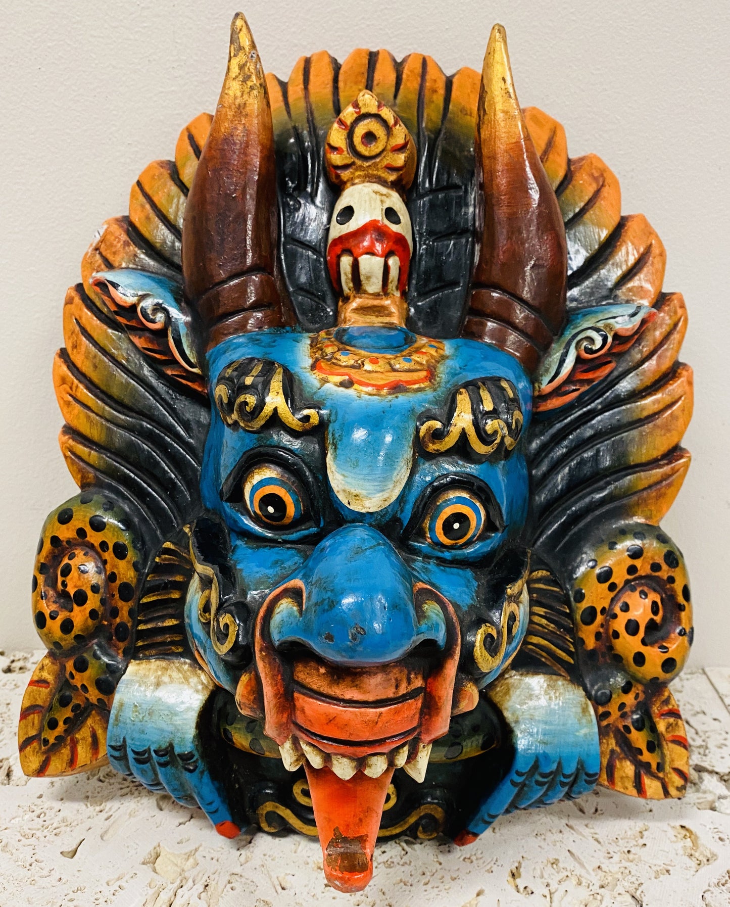 Hand Carved and Painted Cheppu Masks from Nepal