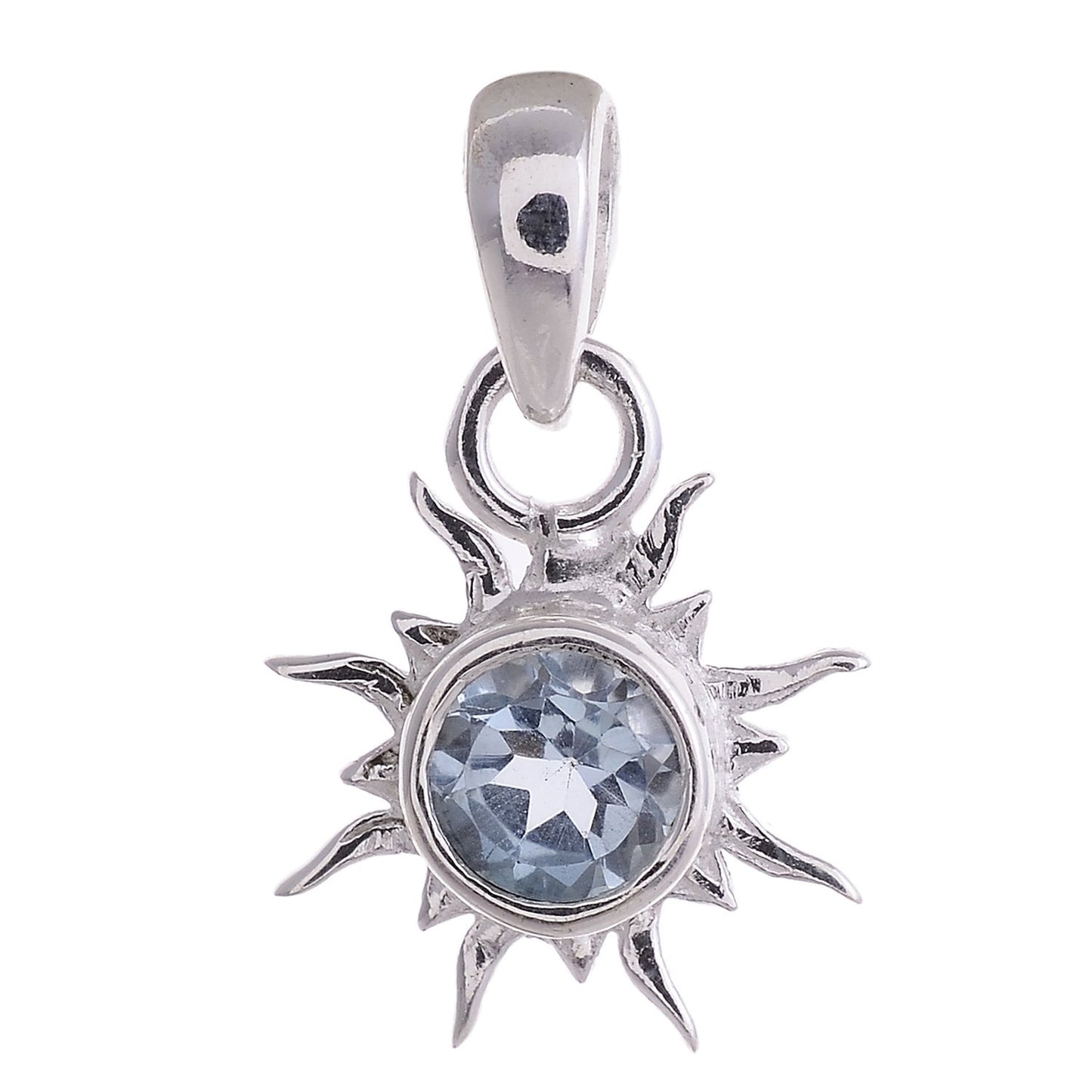 Sterling Silver Mini Sun Pendants - Available in 11 stones