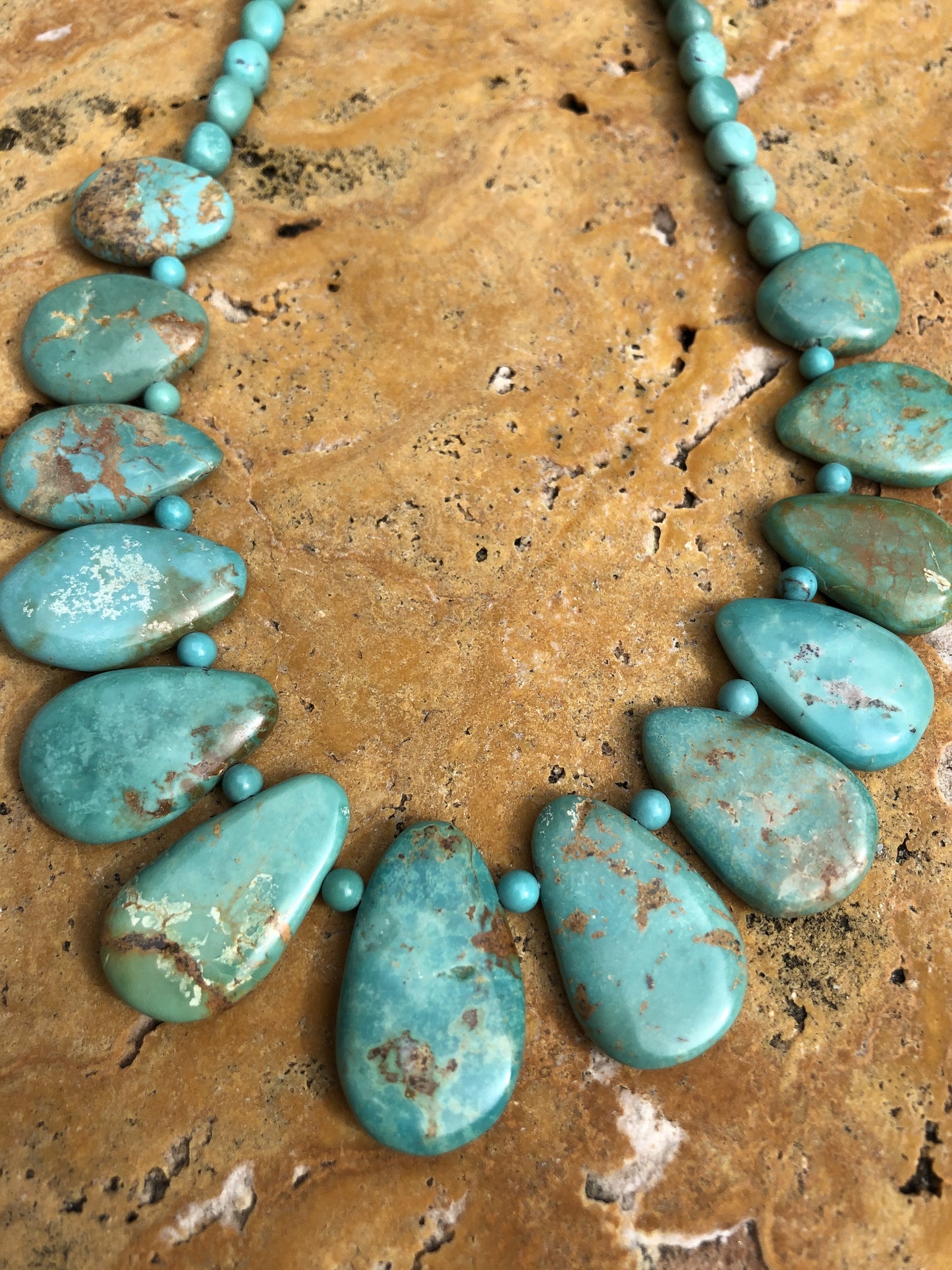 Natural Turquoise Teardrop Necklace