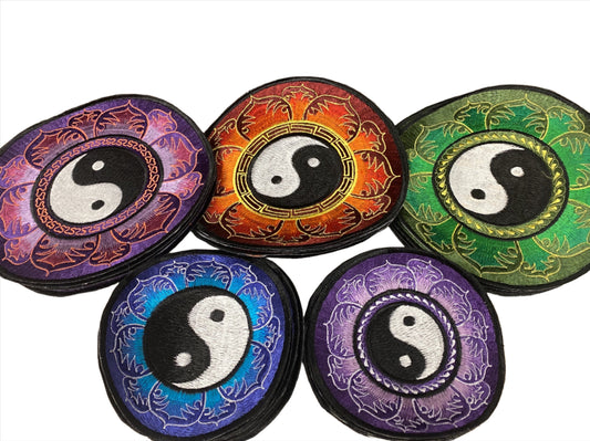 Handmade Yin & Yang Mandala Embroidered Patches
