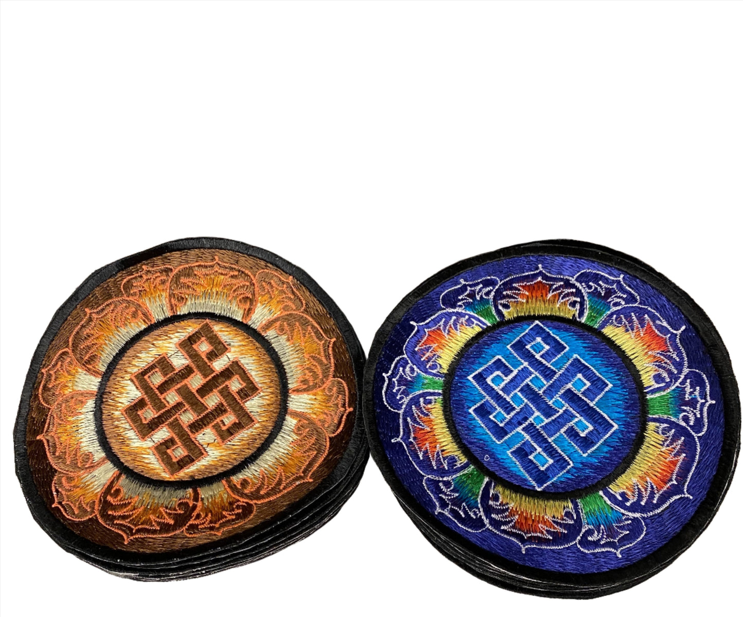 Handmade Embroidered Buddhist Endless Knot Rainbow Patches